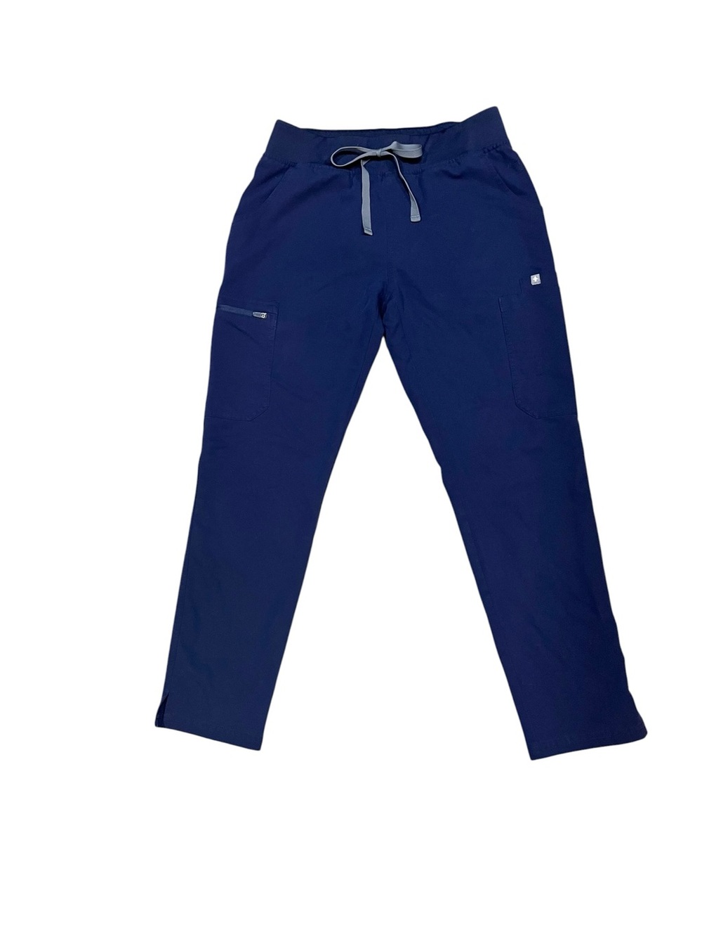 Figs Navy Blue Scrubs Pants Technical Collection Straight Leg Bottoms Drawstring